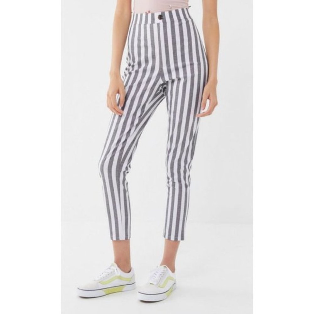 Calvin Klein  Women  Striped Pants Beetlejuice Style Minimalism sz 30